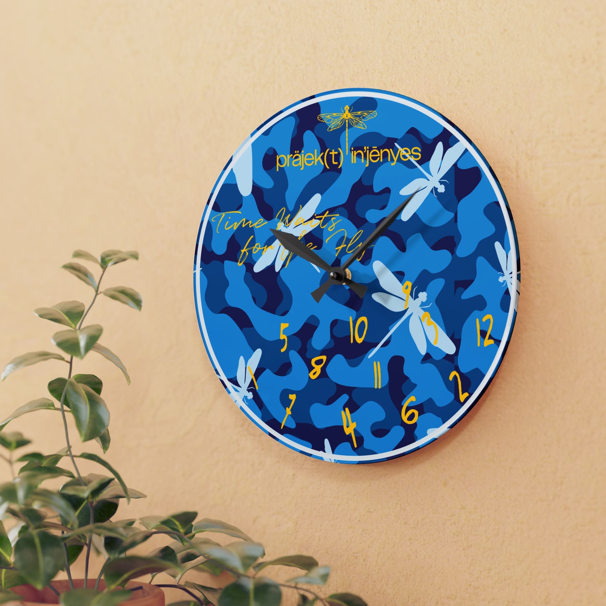 Royal Blue "Fly Type of Time" Clock