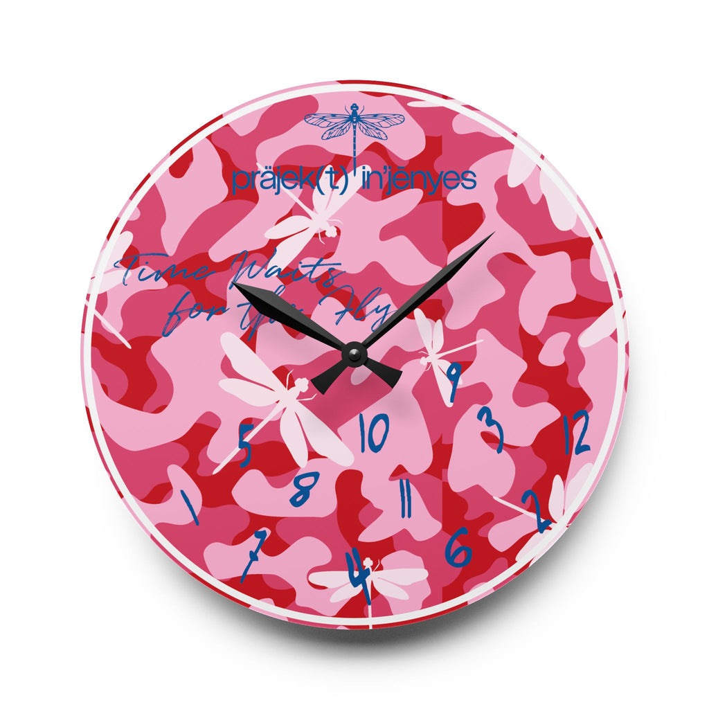 Ruby Red "Fly Type of Time" Clock